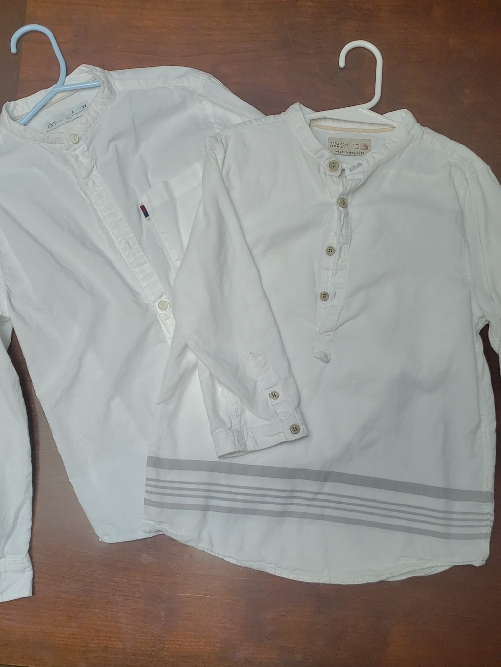 Zara White Boys' Mandarin Collar Button-Down Shirt